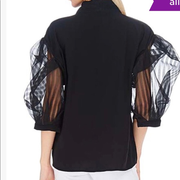 unique TOV sheer puffy sleeves blouse new sz 10 - Picture 2 of 4